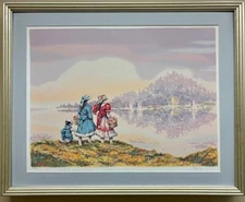 Roulin "Sunday Stroll" Hand Signed Numbered Serigraph Framed Art Landscape NEW