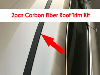 #ad For MITSUBISHI 2003 2021 Models 2pcs Flexible CARBON FIBER ROOF TRIM Molding Kit $43.67