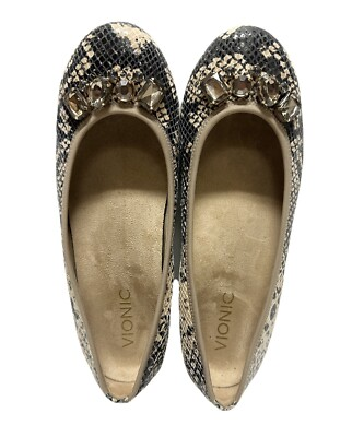 #ad #ad Vionic Spark Kiska Womens Size 6.5 Natural Snake Slip On Shoes Comfort Flats EUC $39.99