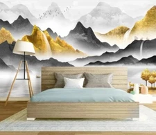 3D Mountain Waterfall G4251 Wallpaper Wall Murals Removable Self-adhesive Honey