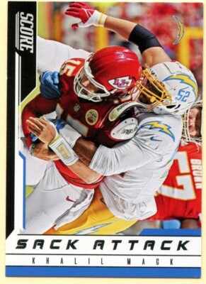 2023 Score Football Khalil Mack Sack Attack Insert card #14 Los Angeles Chargers