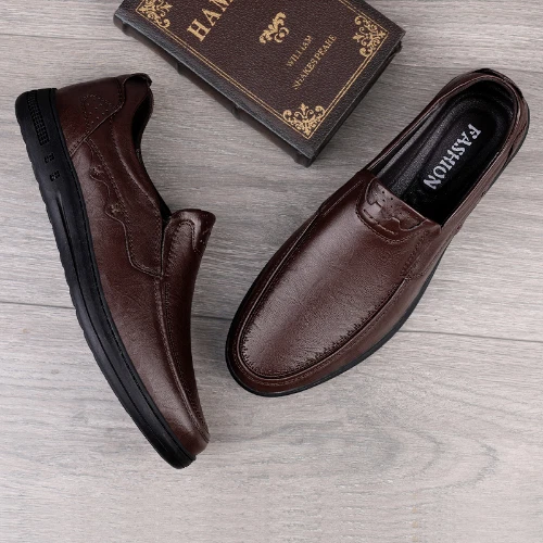 Genuine Leather Men Shoes Loafers Luxury Brand Soft Breathable  Moccasins Flats  - Image 3 of 4