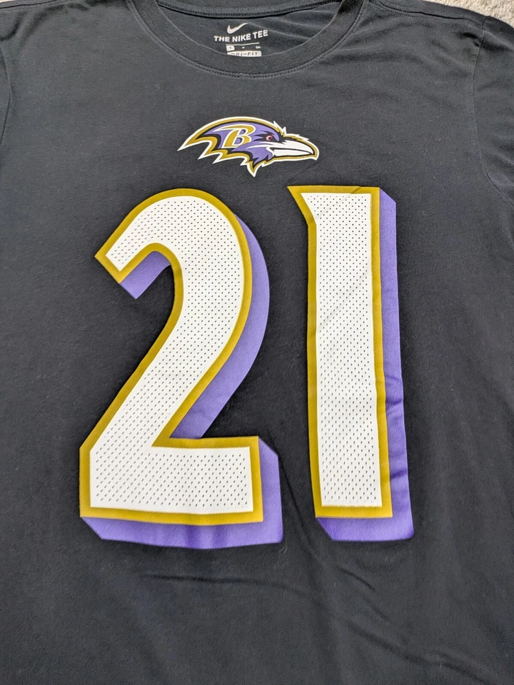 Camiseta Nike Dri Fit Baltimore Ravens Ingram II Camisa Para Hombres S Pequeña Negra NFL Foto 3 de 4