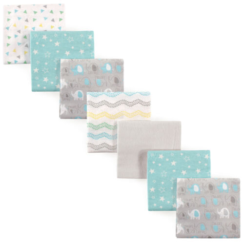 Luvable Friends Baby Cotton Flannel Receiving Blankets, Basic Elephant - 第 1/1 張圖片