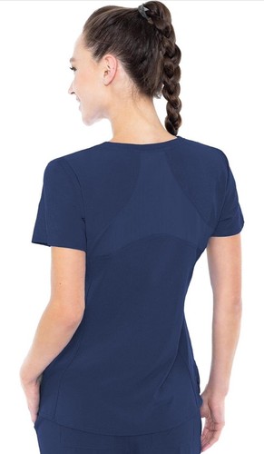 Med Couture Energy Women’s Racerback V-Neck Shirttail Scrub Top - Picture 2 of 11
