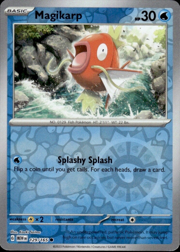 MAGIKARP 129/165 151 POKEMON (REVERSE HOLO, NM) ENGLISH