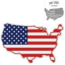 United States Country Flag Independence Day 4th Metal Cutting Dies Card Craft
