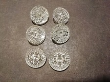 6 sch&ouml;ne alte Glaskn&ouml;pfe transparent 1,8 cm &Oslash;