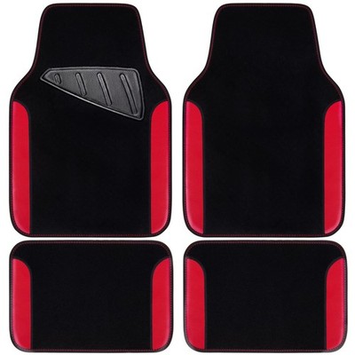 CAR PASS Rainbow Waterproof Universal Fit Faux Leather Two Front Seats, Red 