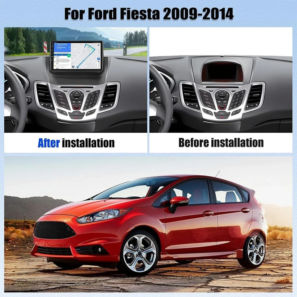 Para Ford Fiesta 2009-2014 Android 15 Apple Carplay Coche Estéreo Radio GPS Navegación WIFI Foto 3 de 4