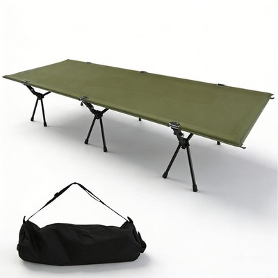 Portable Folding Camping Cot, Height Adjustable Sleeping Cot for Adults