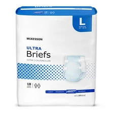 McKesson Ultra Heavy Absorbency Adult Disposable Brief Diapers L Tab Closure 72