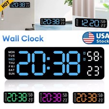 Reloj despertador de escritorio de pared LED digital con pantalla grande con calendario fecha de temperatura 🔥