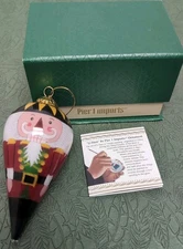 Toy Soldier Nutcracker Reverse Painted Glass Ornament Li Bien PIER 1 2016 W/ BOX