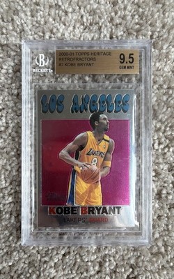2000-01 Topps Heritage Kobe Bryant #7 Retrofractor /272 Beckett 9.5-3 9.5 Subs