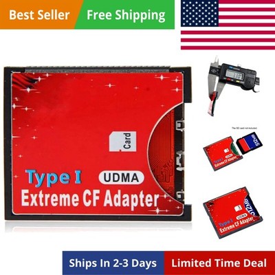 SD SDHC SDXC to CF Type I Compact Flash Memory Card Adapter Reader Support16/...