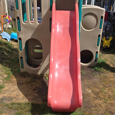 Little Tikes Plastic Slide Playset with Climbing Ladder Red/Tan/Teal