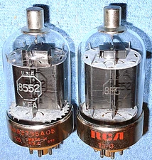 2 RCA 8552 aka 6883B 8032A Vacuum Tubes  27-Watts 12-VOLT for Radio Transmitters
