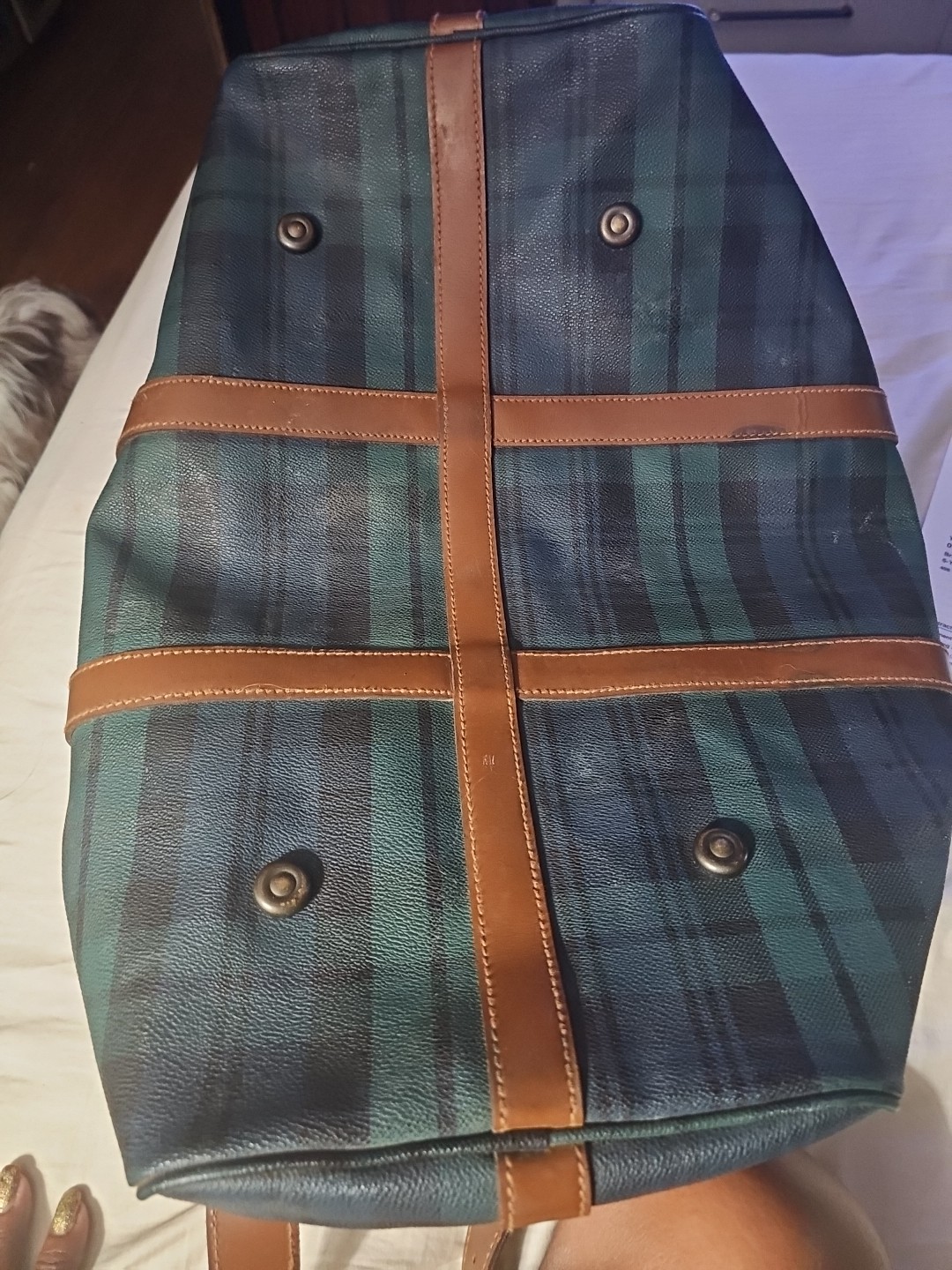Vintage Polo Ralph Lauren Tartan Blackwatch Duffle Weekender Travel Bag image 3