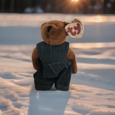 Ty Attic Bear Treasures Collection Retired #6005 Henry  The Bear WIth Overalls