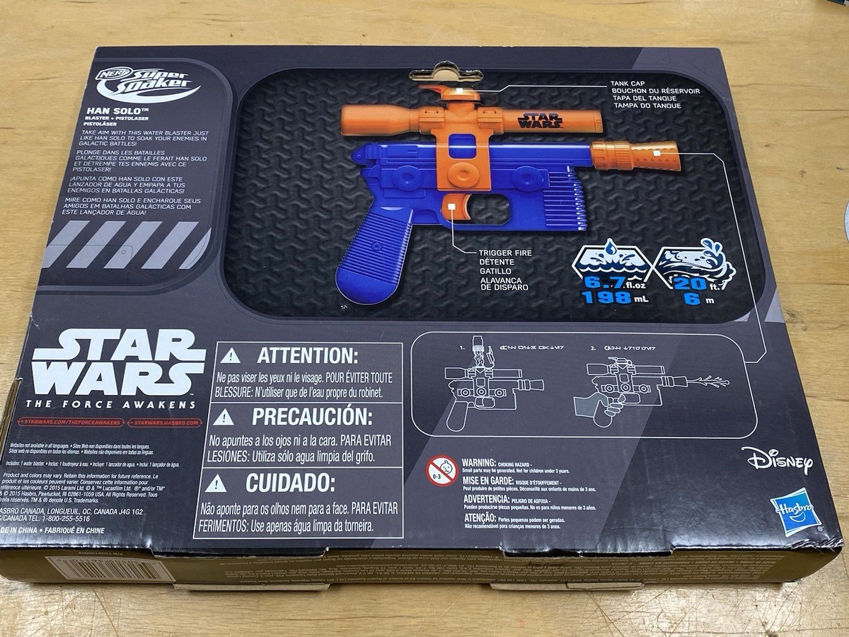Star Wars Episode VII Nerf Super Soaker Han Solo Blaster Blue