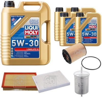 FEBI BILSTEIN Inspektionspaket 9L Liqui Moly 5W30 Longlife3 für VW Multivan V