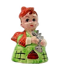 Vintage Pie Bird Vent Funnel Scottish Highlander bagpipe player SCOTLAND ceramic