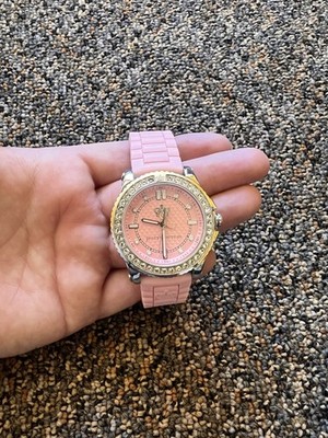 Juicy Couture Women s Quartz Analog Watch Pink Silicone Strap 40mm 30m