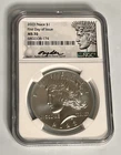 2023 $1 SILVER PEACE DOLLAR NGC MS70 FIRST DAY OF ISSUE DAVID RYDER SIGNED LABEL