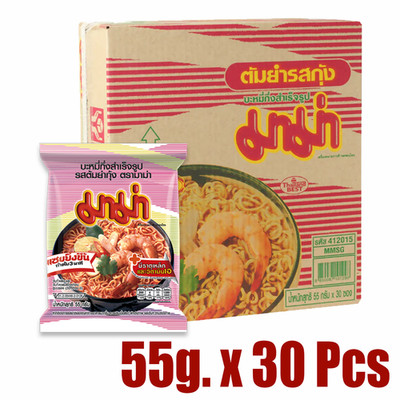 Mama Instant Noodles Minced Pork Flavor 60 g. X 30 Packs, Number 1 in Thailand