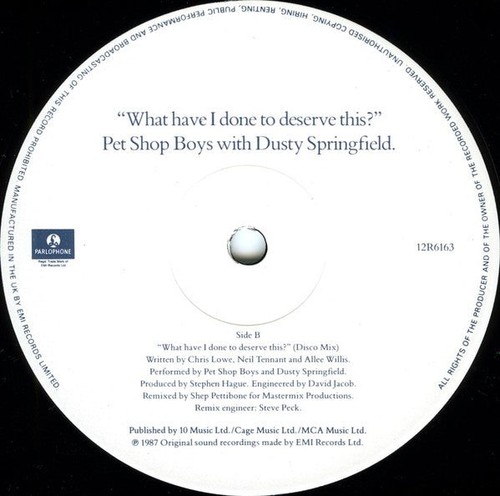 Pet Shop Boys - What Have I Done To Deserve This - Used Vinyl Record - J5783z - Picture 5 of 5