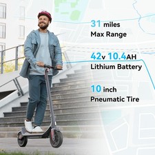 A6L MAX Electric Scooter 500W Power 25km/h Speed 31 Miles Long Distance Commute