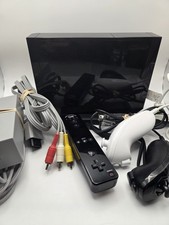 Nintendo Wii RVL  001 Black Console w/ MotionPlus Remote  2 Nunchucks   Tested