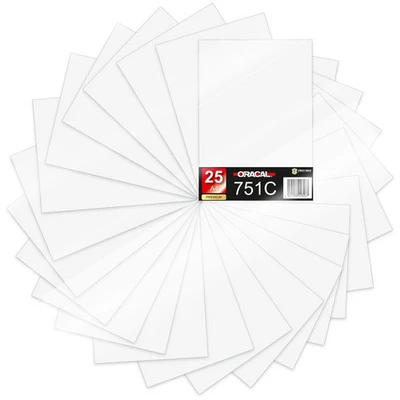 FINEST-FOLIA (18,98€/m²) DIN A4 Bögen 25er Set Weiß Glanz 29,7x21cm ORACAL 751C Folie Auto