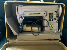 Vintage Singer 301A Sewing Machine Tan Long Bed Case Pedal Tested Working USA