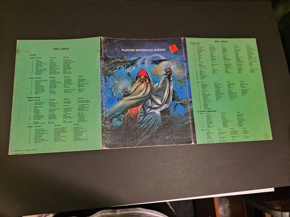 Advanced Dungeons & Dragons: Pantalla de referencia del jugador 1985 AD&D ☆ Auténtico ☆ Foto 3 de 4