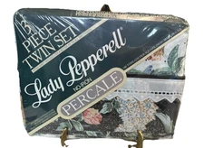 Sheet Set 3 Piece Twin Lady Pepperell Fitted Flat and Pillowcase No Iron USA New