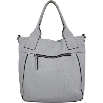 Claudia Firenze White Croc Embossed Leather Tote Bag Made in Italy Shoulder Bag
