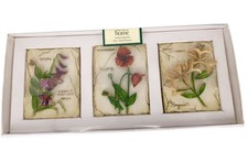 Vintage Marks & Spencer Mini Wall Plaques Flowers Hand Painted Floral NEW