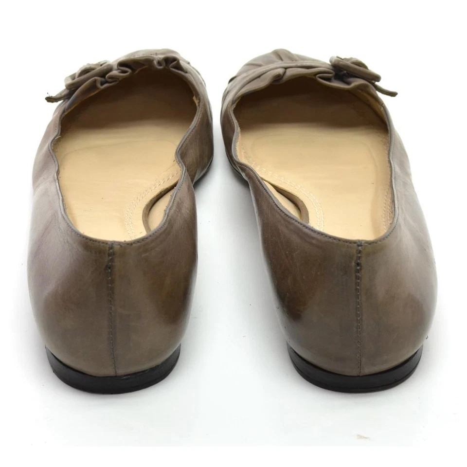 Mocassim feminino NDC feito à mão fivela balé liso 37,5/7 couro acastanhado - Imagem 4 de 4