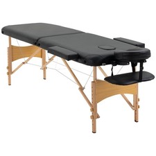 HOMCOM Table Massage Pliante Lit Réglable Appui-Tête Similicuir Bois Spa Pro