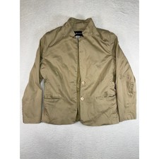 Sag Harbor Womens Tan Mock Neck Blazer Jacket Khaki Size 16 553105