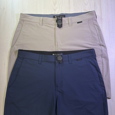 Lot Of 2 Travis Mathew Shorts Men's 34  (35)  / 9  Wanderlust Golf Khaki & Blue