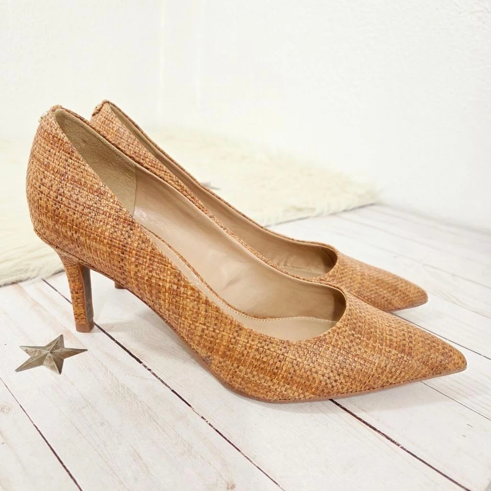 Sam Edelman Vienna pointed toe pump Cuoio Weave tan classic heels women's size 8 - Image 3 of 4