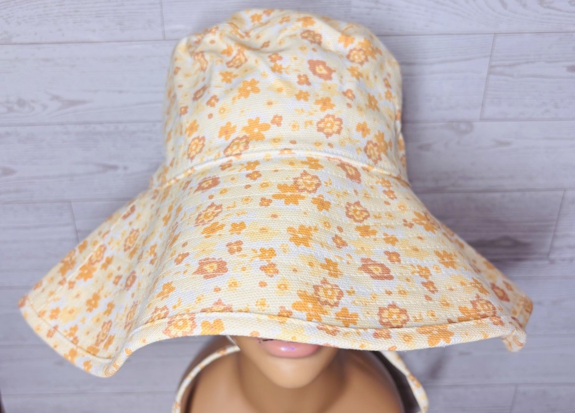 Lack of Color Hat Yellow Floral Canvas Sun Bucket Hat Wide Brim S/M NWT Lack of Color Holiday Bucket Hat Sunshine Bloom HOLIDAY  main image 4