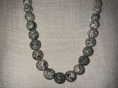 6-14mm Round Stone Beads Graduated Necklace  24''