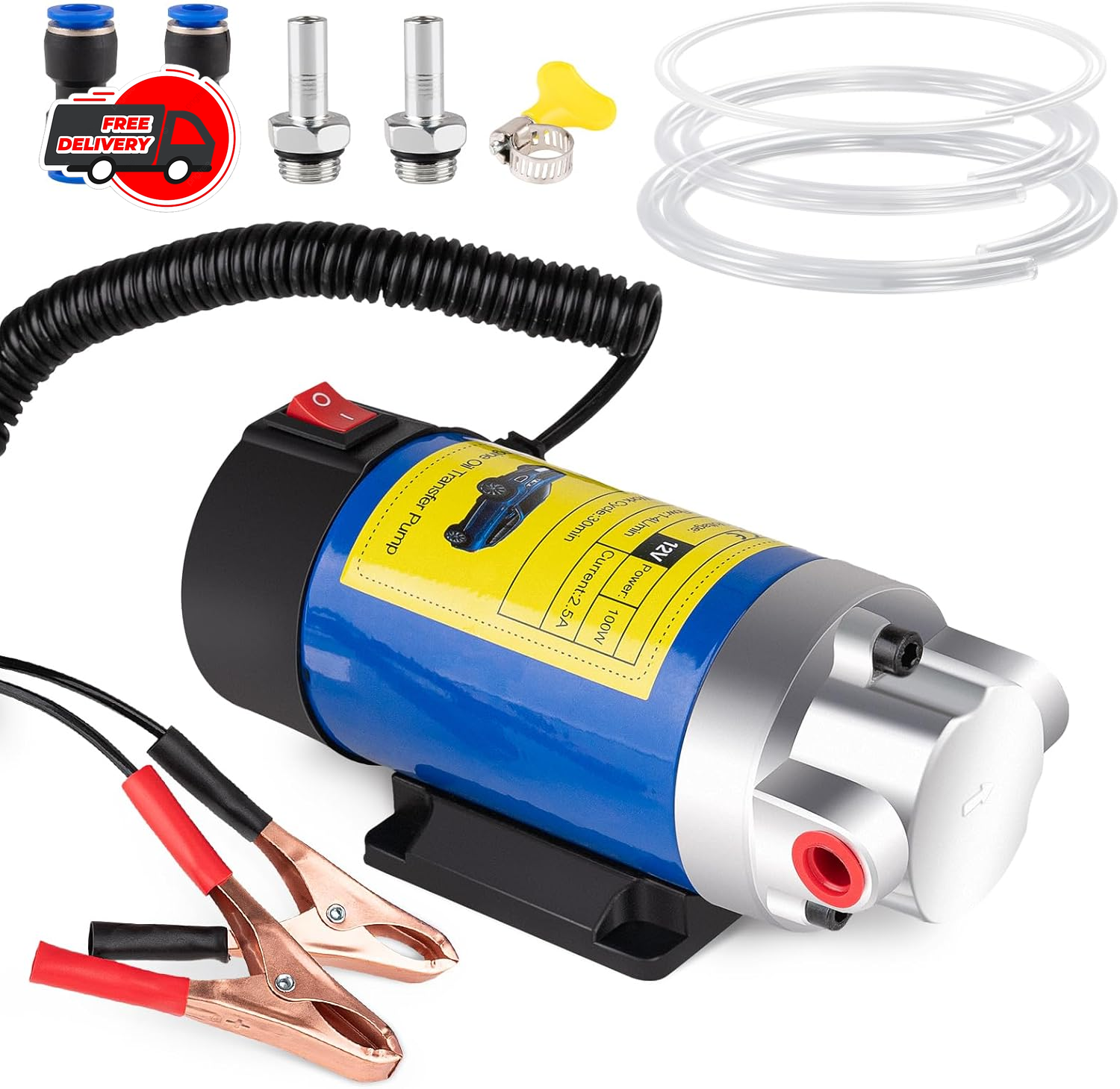 Oil Extractor Pump 12V 100W Ultra-Quiet Electric Oil Change Pump 3X Faster Ex...
