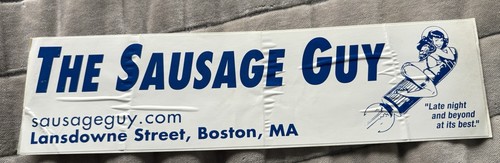 Sausage Guy Bumper Sticker, Fenway Park, Boston Red Sox Memorabilia