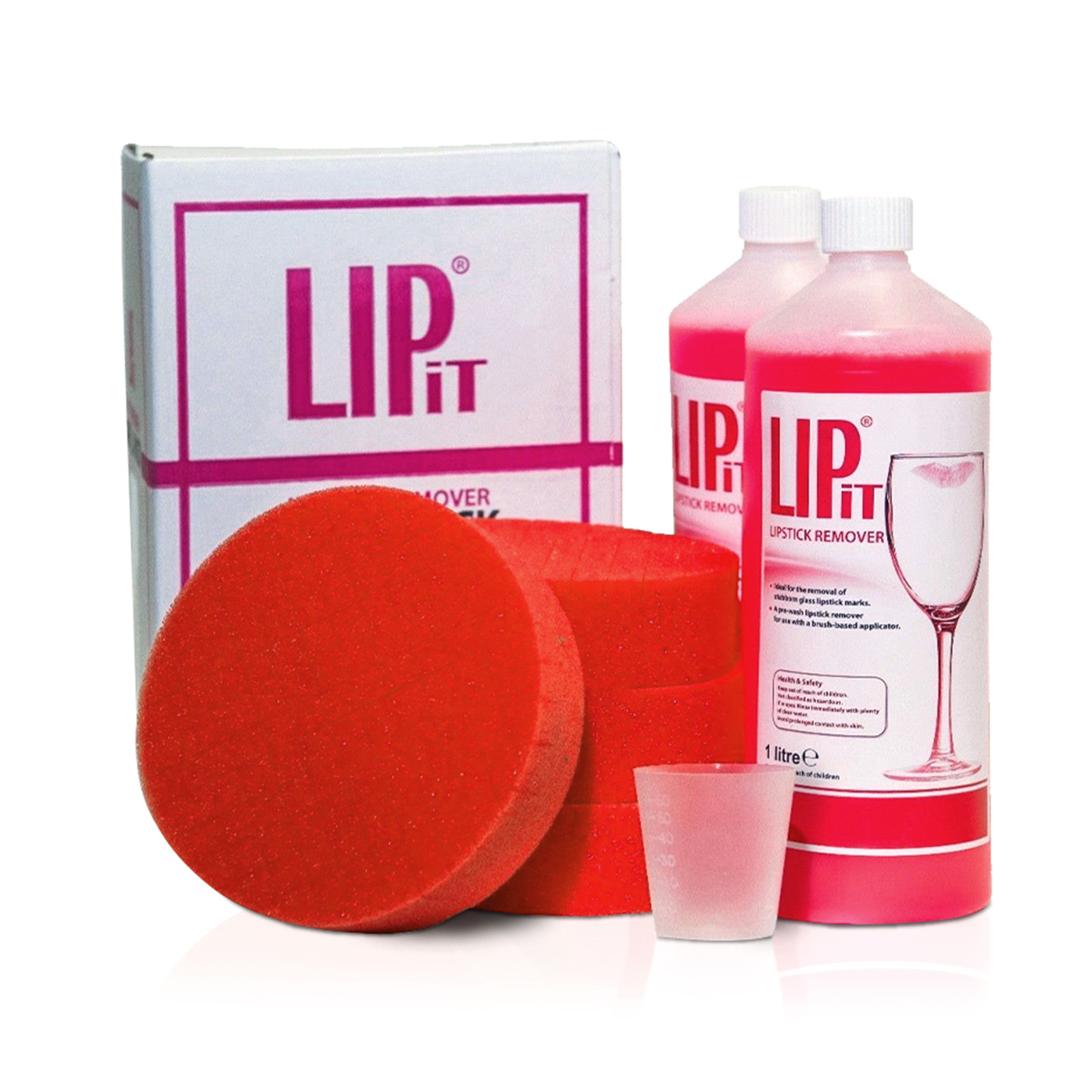 Lipit Lipstick Remover Kit for Glassware - 1 Ltr Cleaning Liquid with Tools