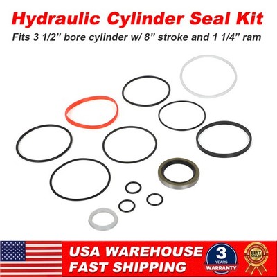 For Bush Hog 3 1/2  Bore Cylinder 8  Stroke Hydraulic Cylinder Seal Kit 50017623